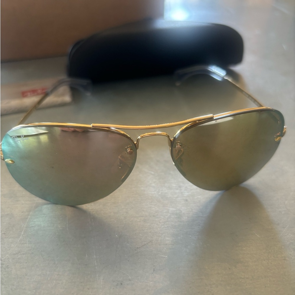 Ray Bans Aviators NWT. Arista Light Brown/Pink.